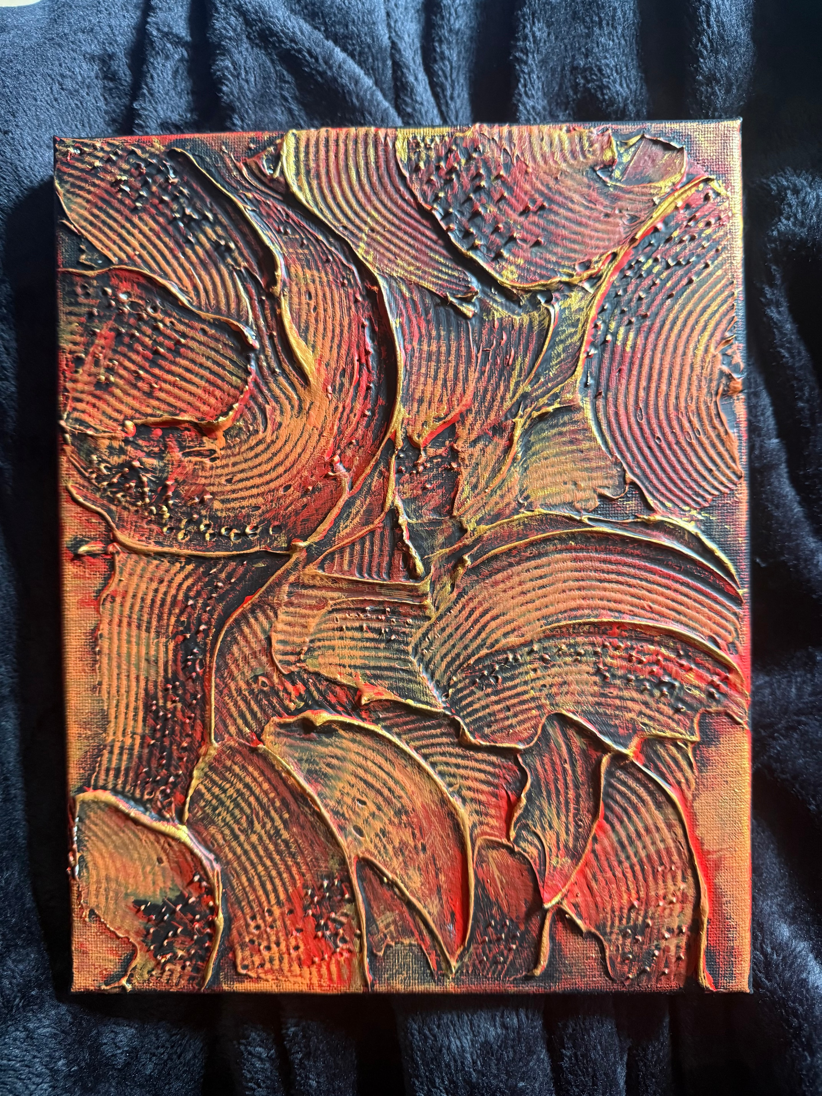 Inferno Petals — original caulk art painting by Jay the Painter, Akron Ohio