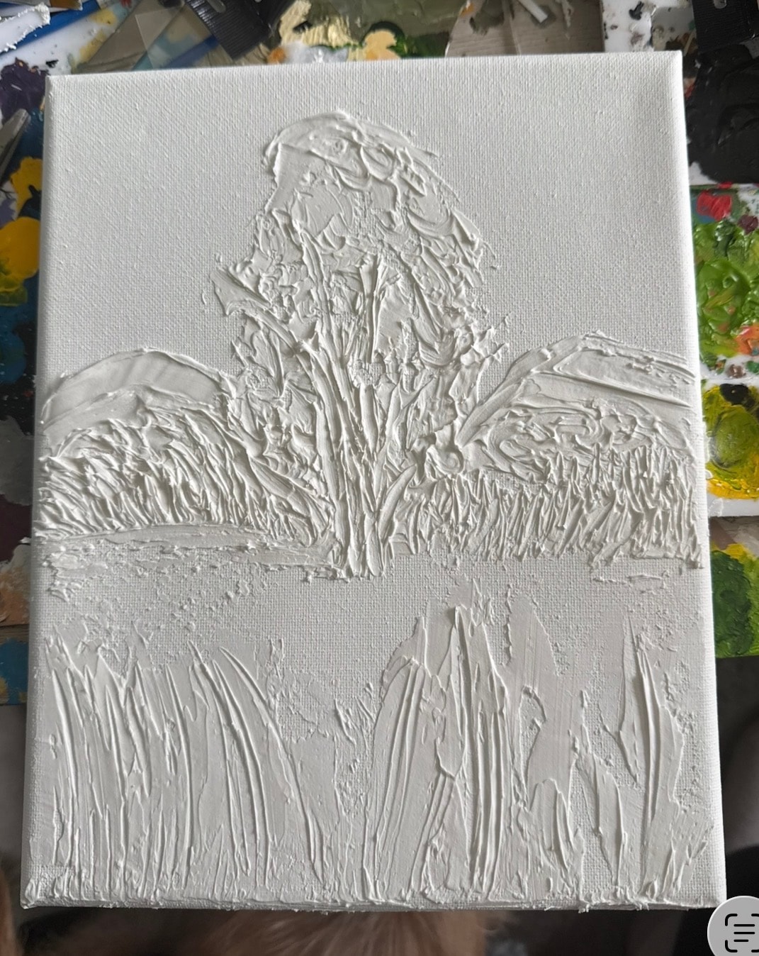 Caulk texture landscape stage — Jay the Painter process photo
